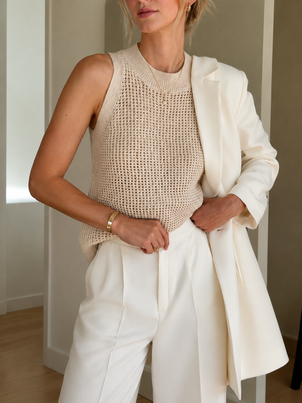 Chic Hollow Knit Tank Top