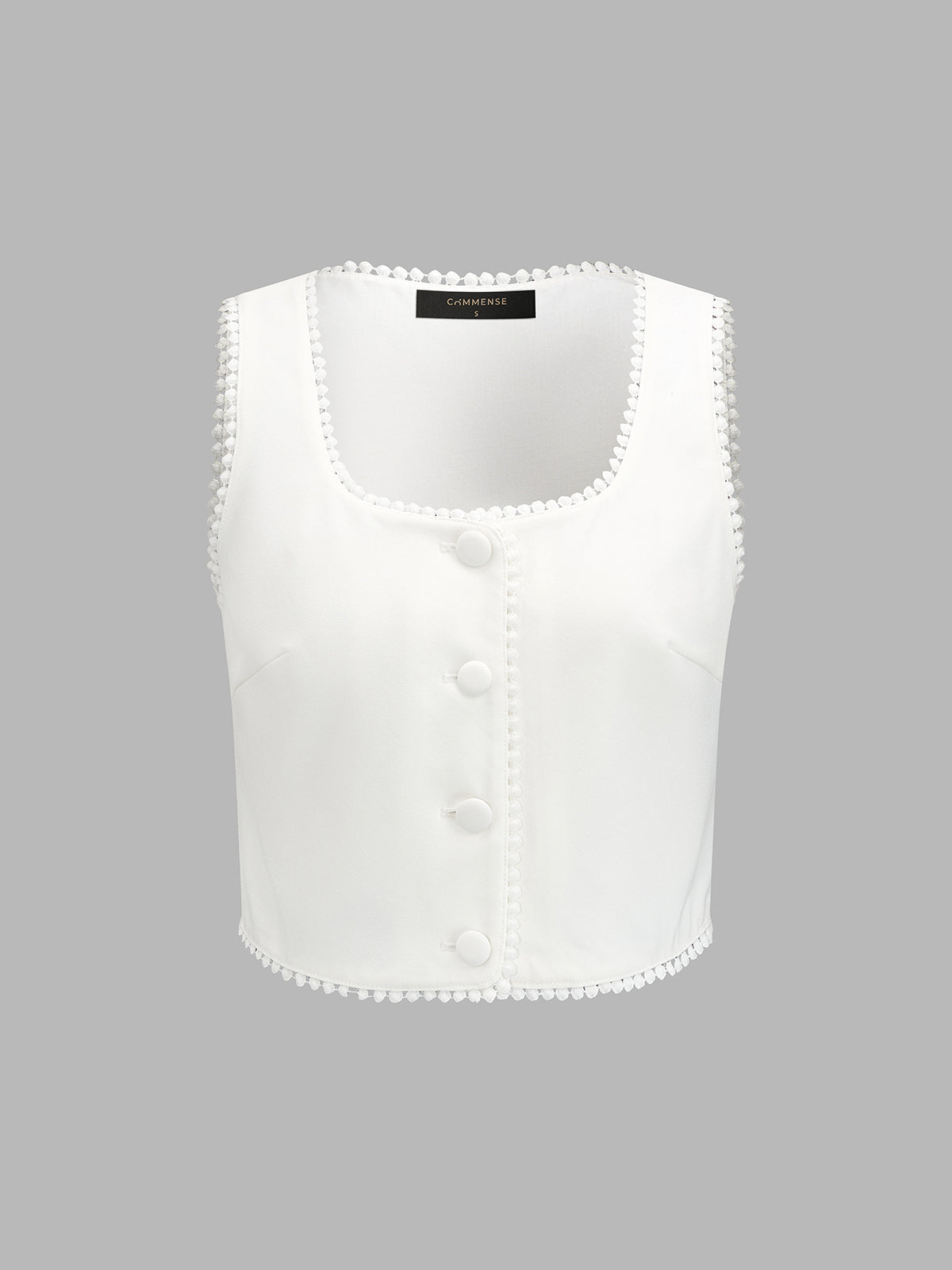 Lace-Trimmed Square Neck Top and Shorts Ensemble
