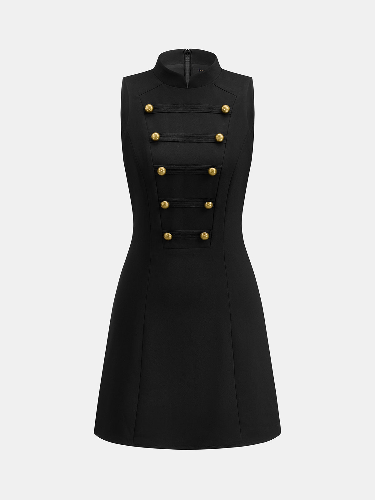 Mandarin Collar Fitted Mini Dress with Tailored Silhouette