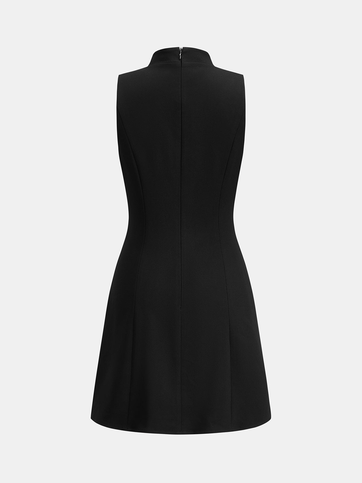 Mandarin Collar Fitted Mini Dress with Tailored Silhouette