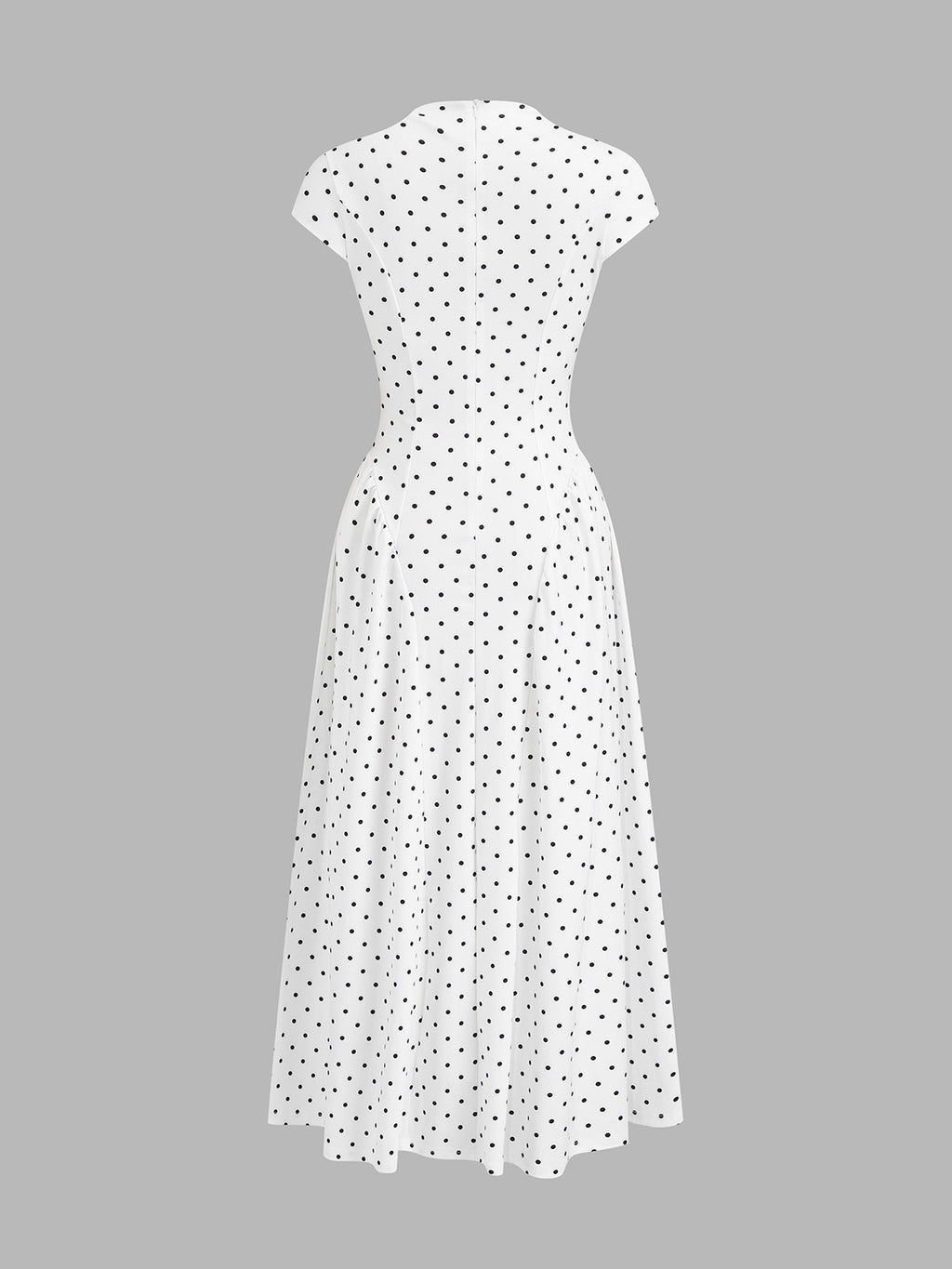 Polka Dot Cap Sleeve Fit and Flare Maxi Dress