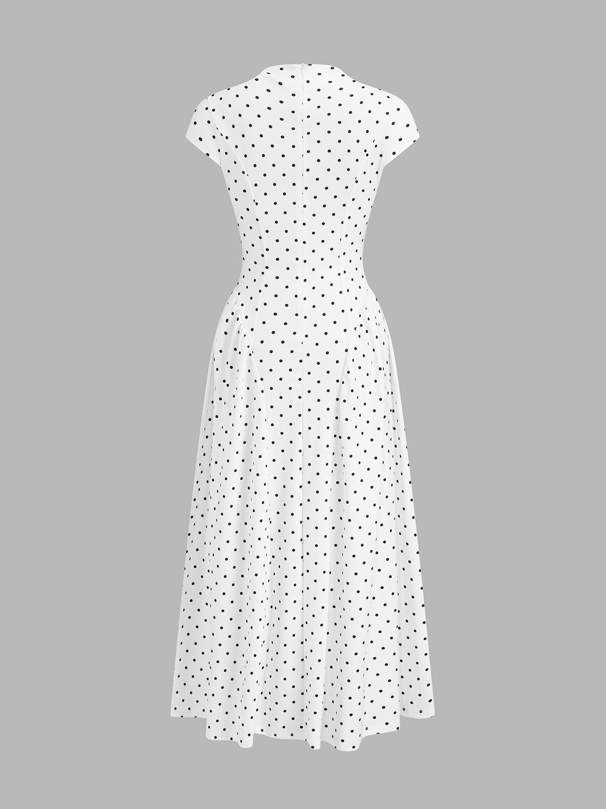 Polka Dot Cap Sleeve Fit and Flare Maxi Dress