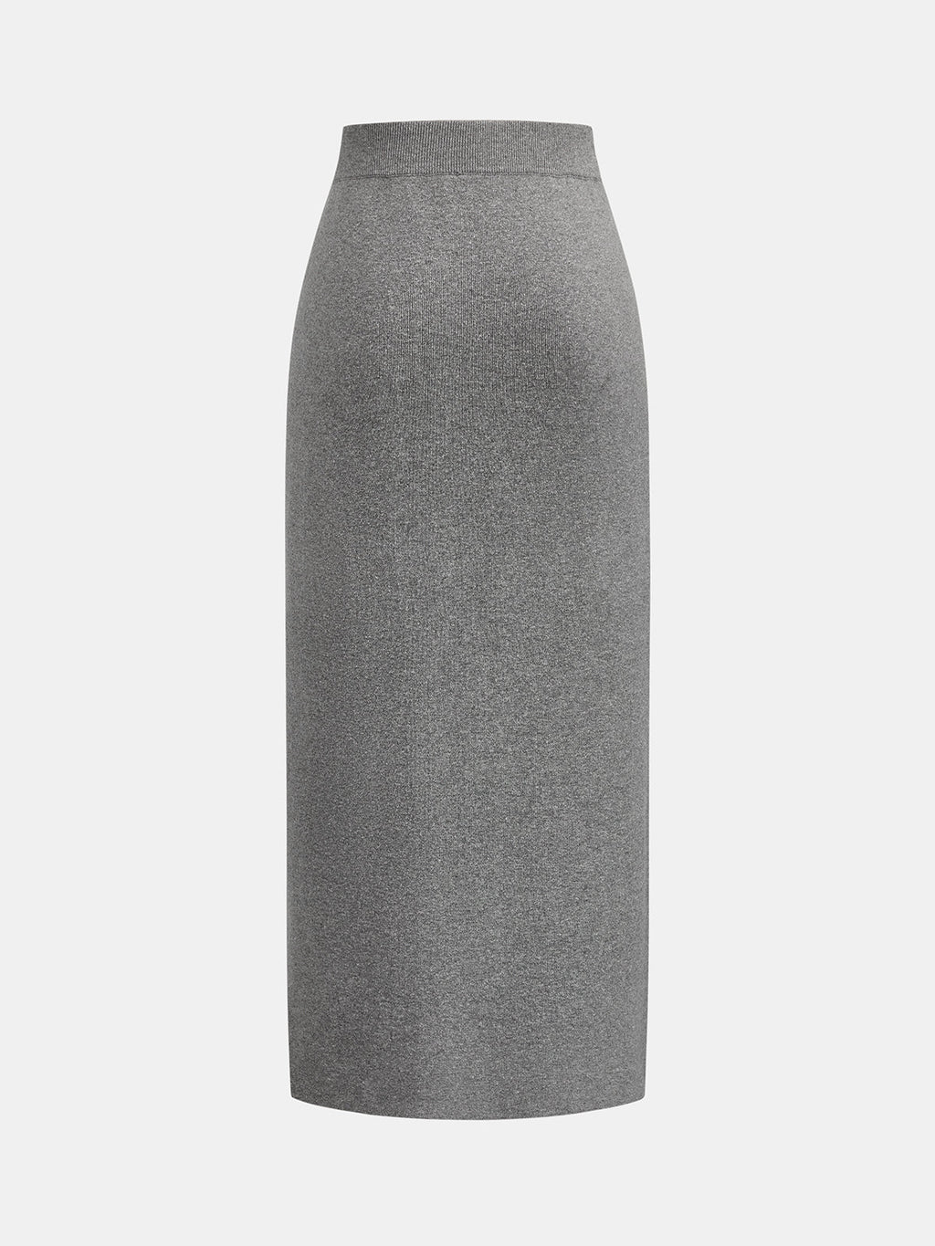 Chic Knit Skirt Set with Metal Button Details