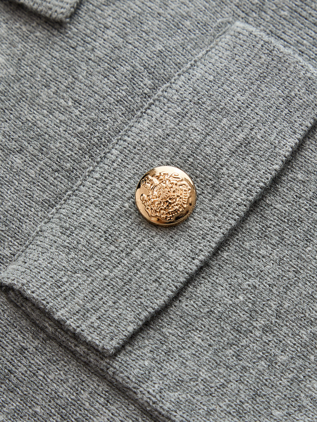 Chic Knit Skirt Set with Metal Button Details