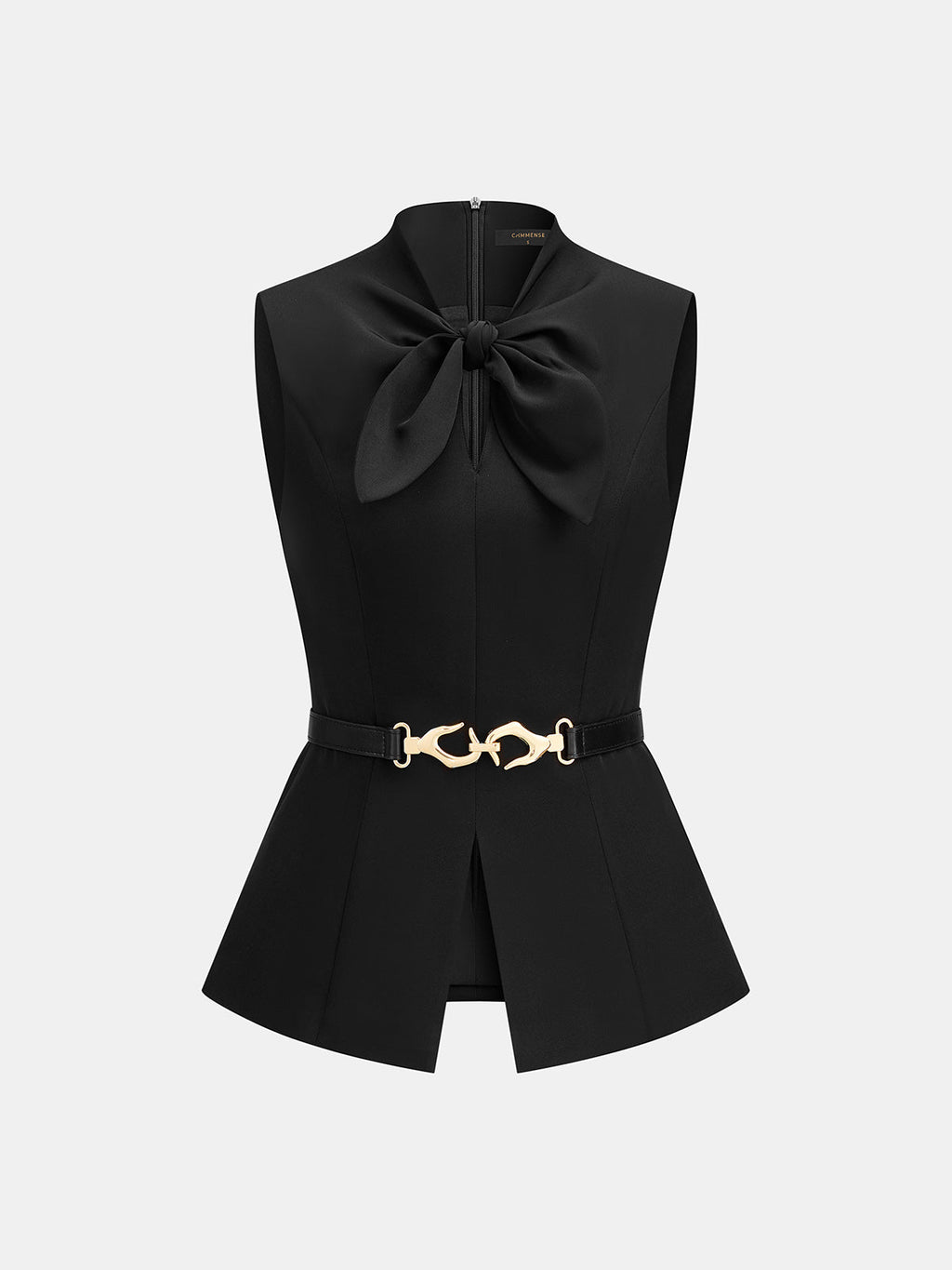 Chic Bow-Detail Sleeveless Top with Flowing Wide Leg Pants