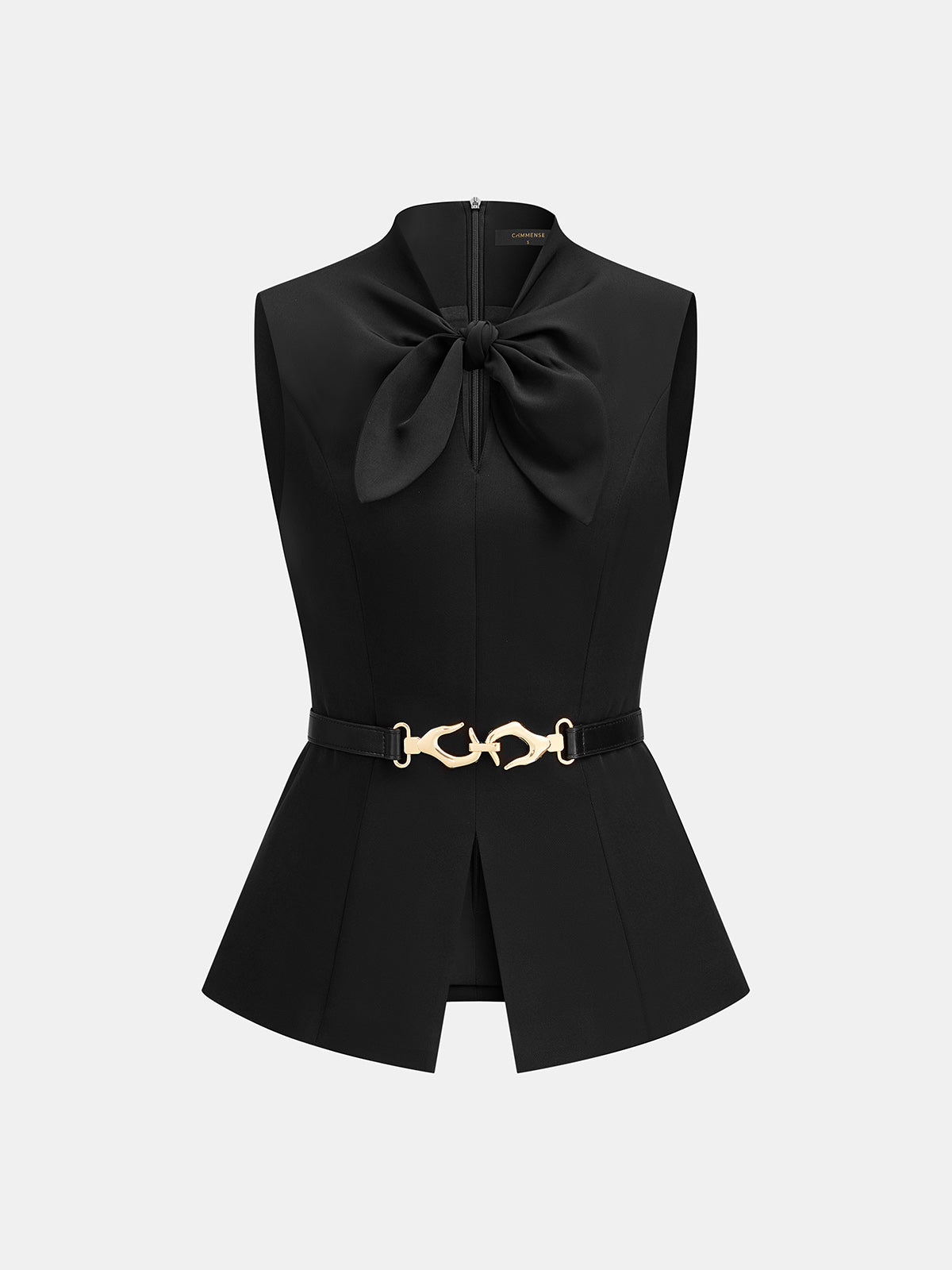 Chic Bow-Detail Sleeveless Top with Flowing Wide Leg Pants