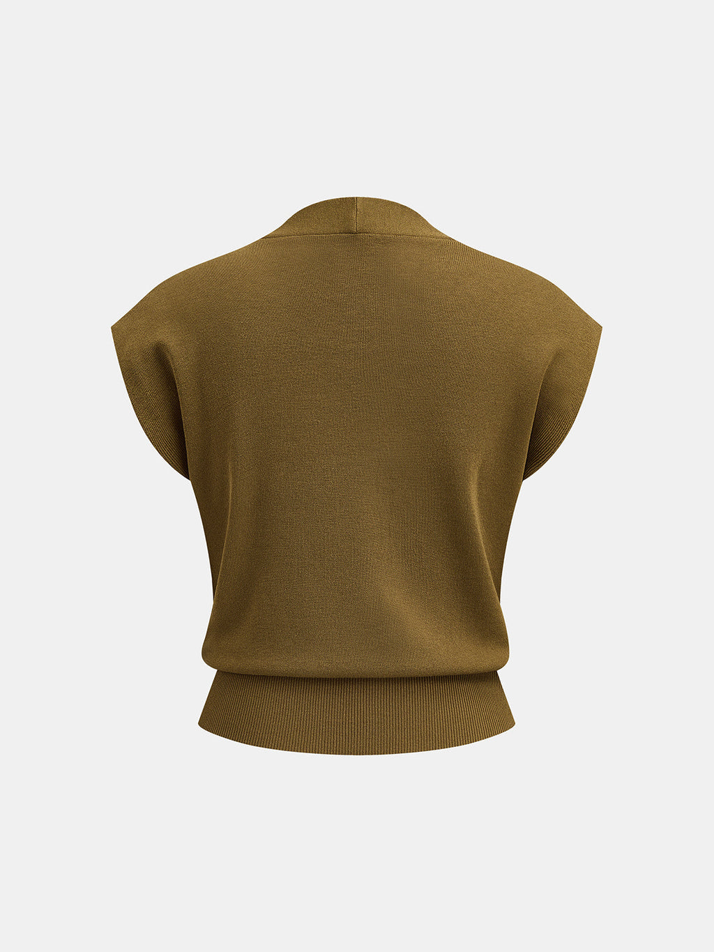 Sleeveless Knit Top with Wrap V-Neck Design