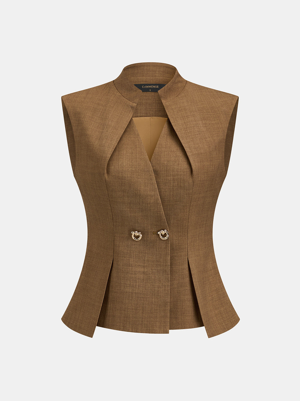Tailored Stand Collar Vest and Trousers Ensemble