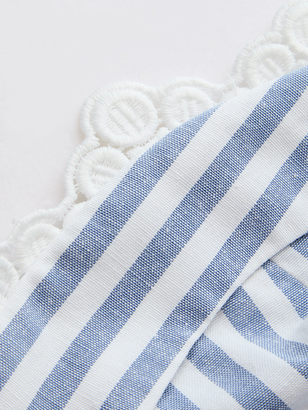 Striped Bustier Slip Dress with Lace Trim