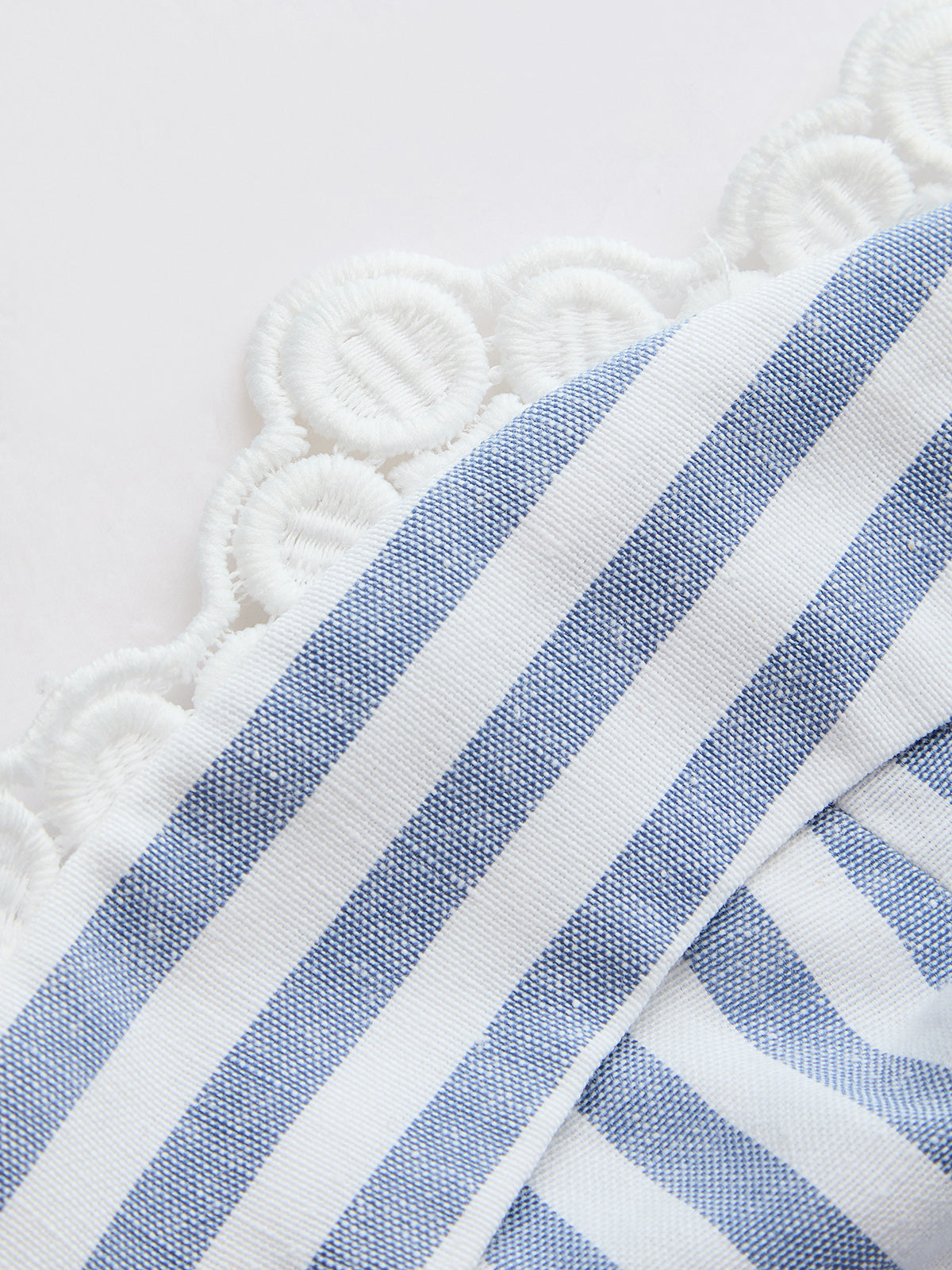 Striped Bustier Slip Dress with Lace Trim