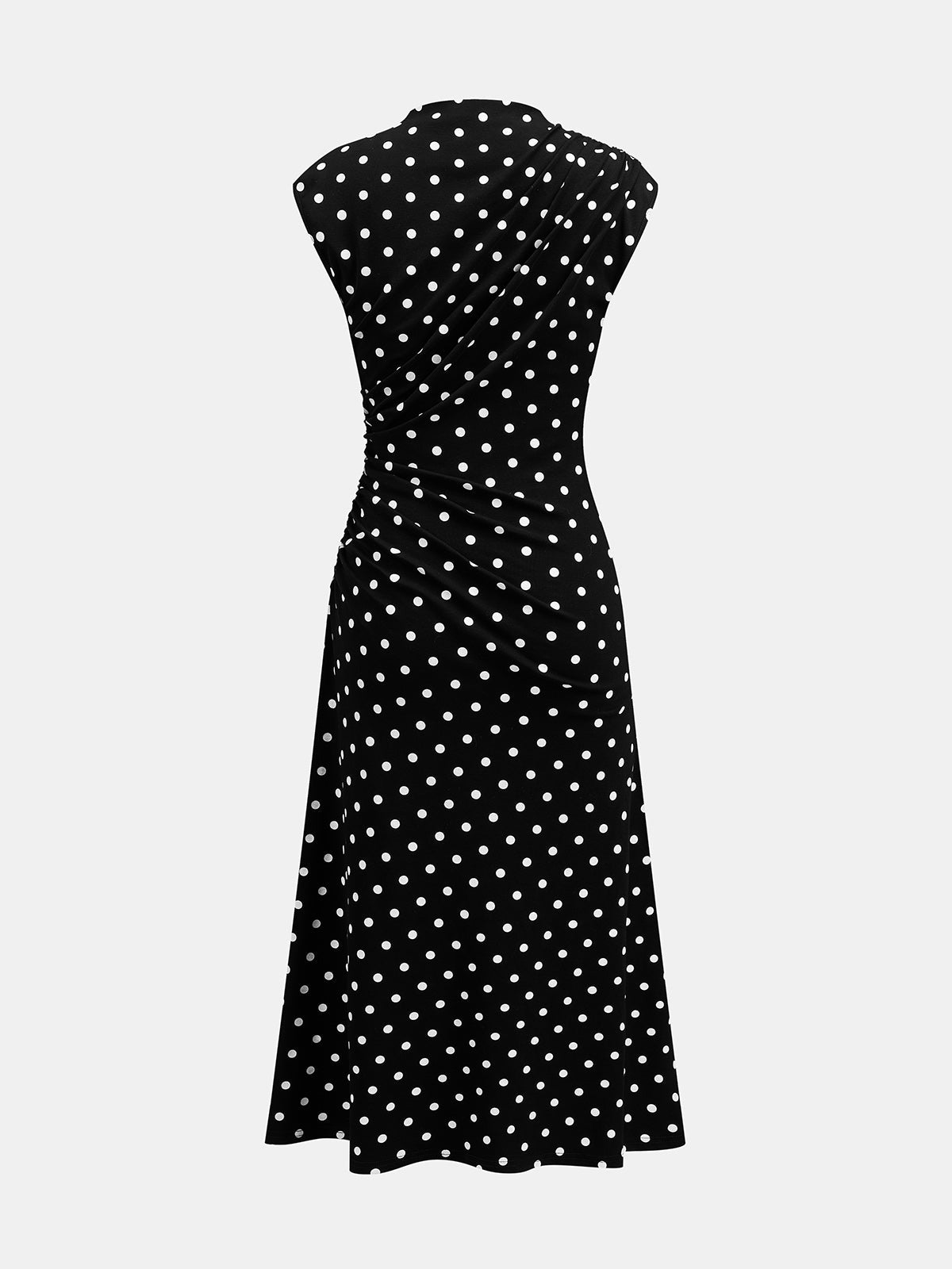 Cap Sleeve Midi Dress with Polka Dot Flare