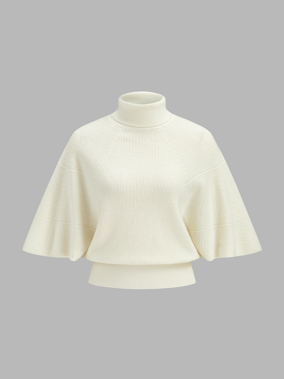 Cozy Wool Blend Batwing Sleeve Turtleneck Sweater