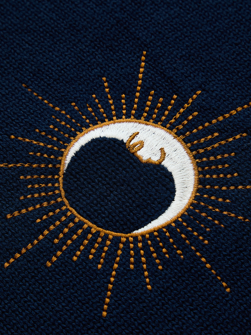 Embroidered Sleeveless Knit Vest with Celestial Design