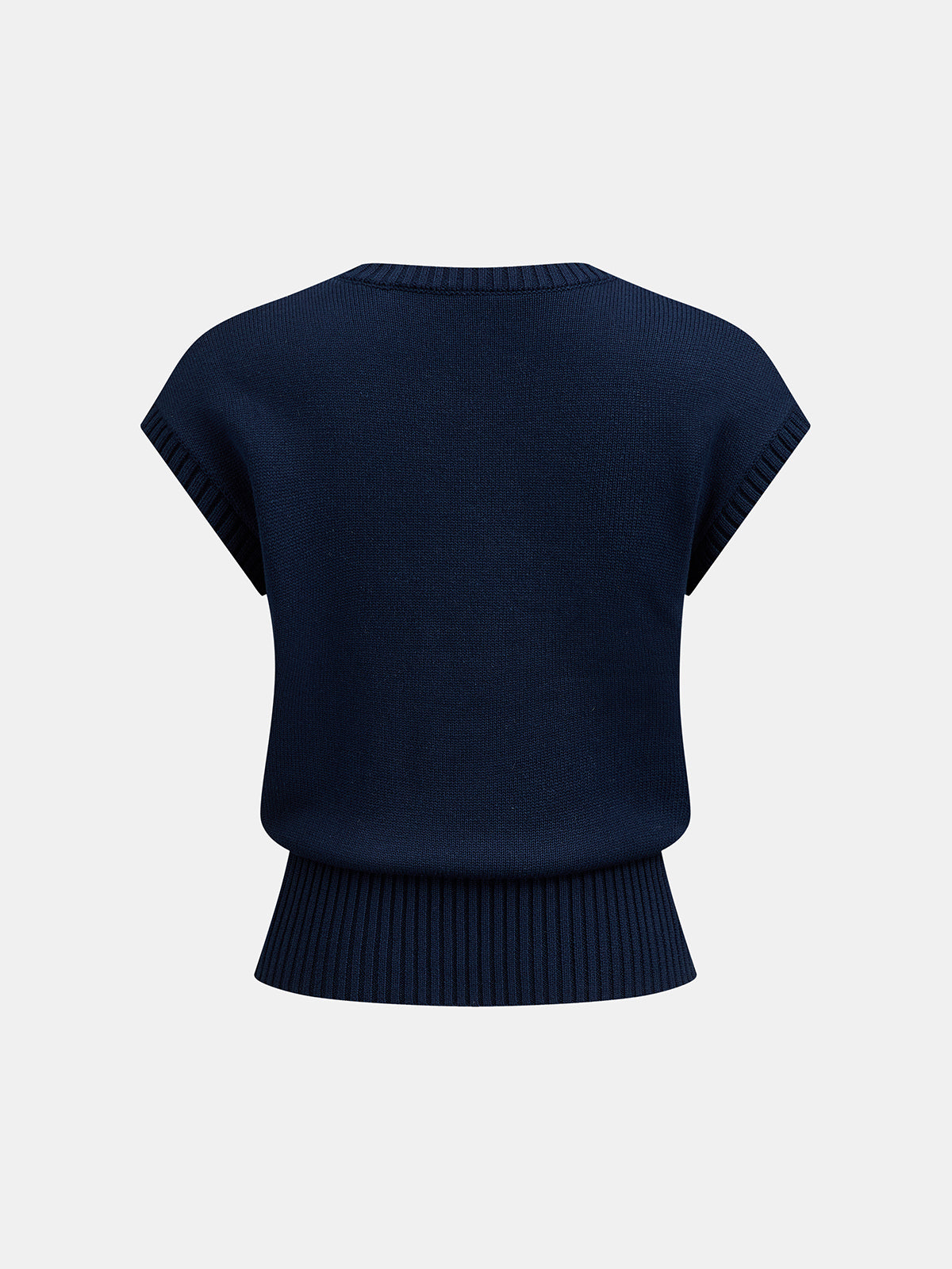 Embroidered Sleeveless Knit Vest with Celestial Design
