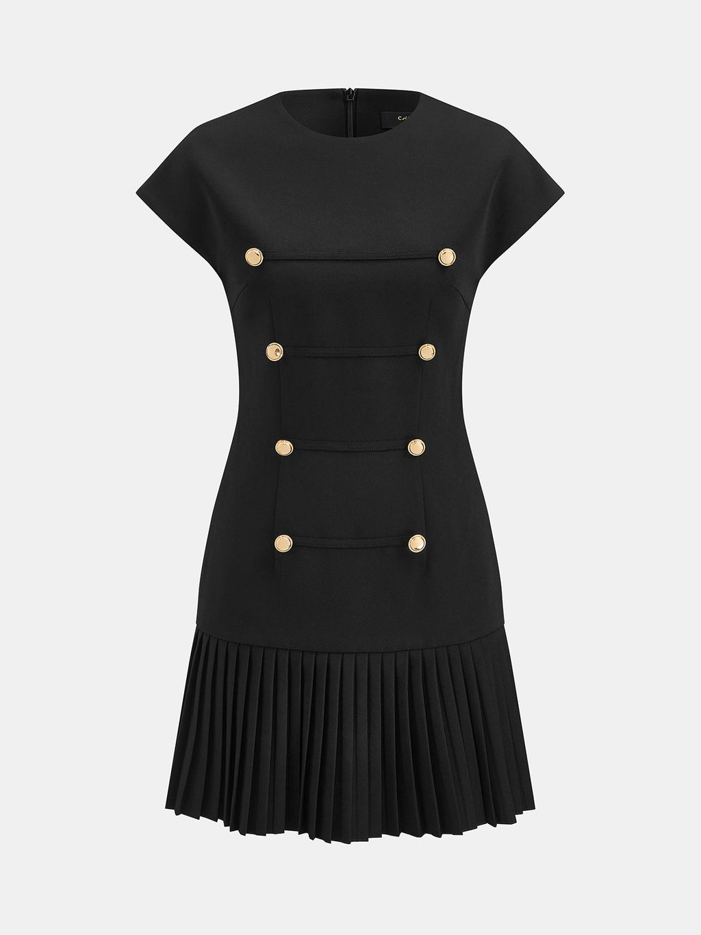Cap Sleeve Pleated Mini Dress with Flattering Silhouette