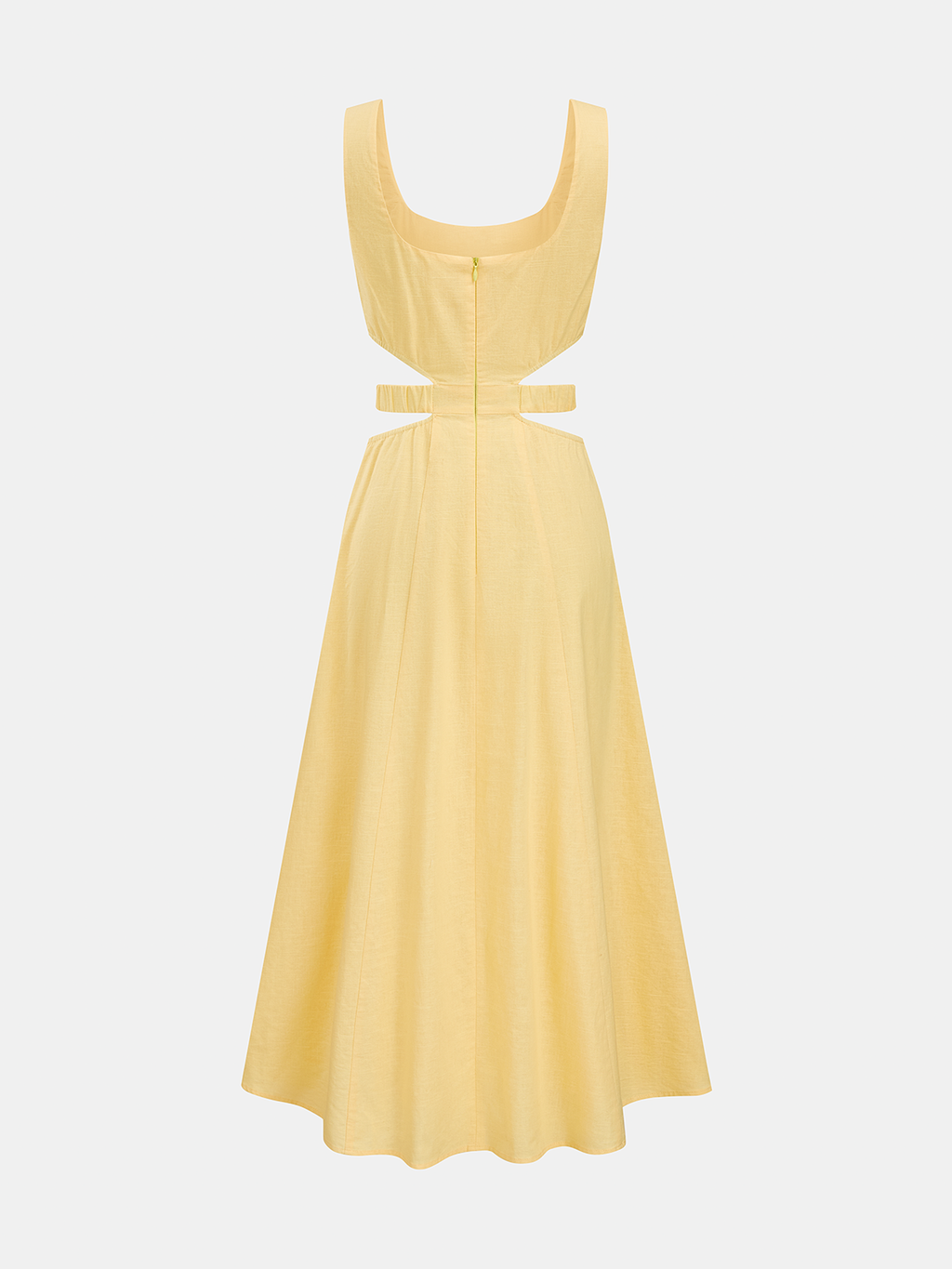 Chic Cutout Maxi Dress in Soft Cotton-Linen Blend