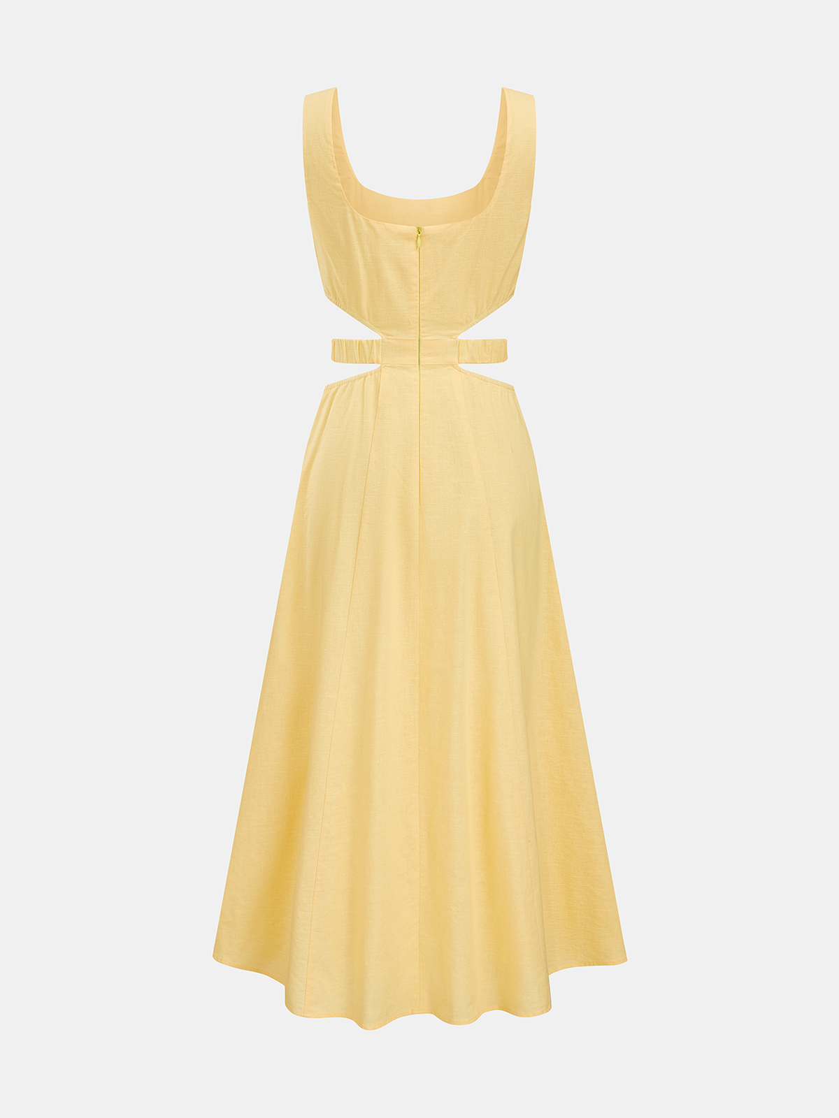 Chic Cutout Maxi Dress in Soft Cotton-Linen Blend