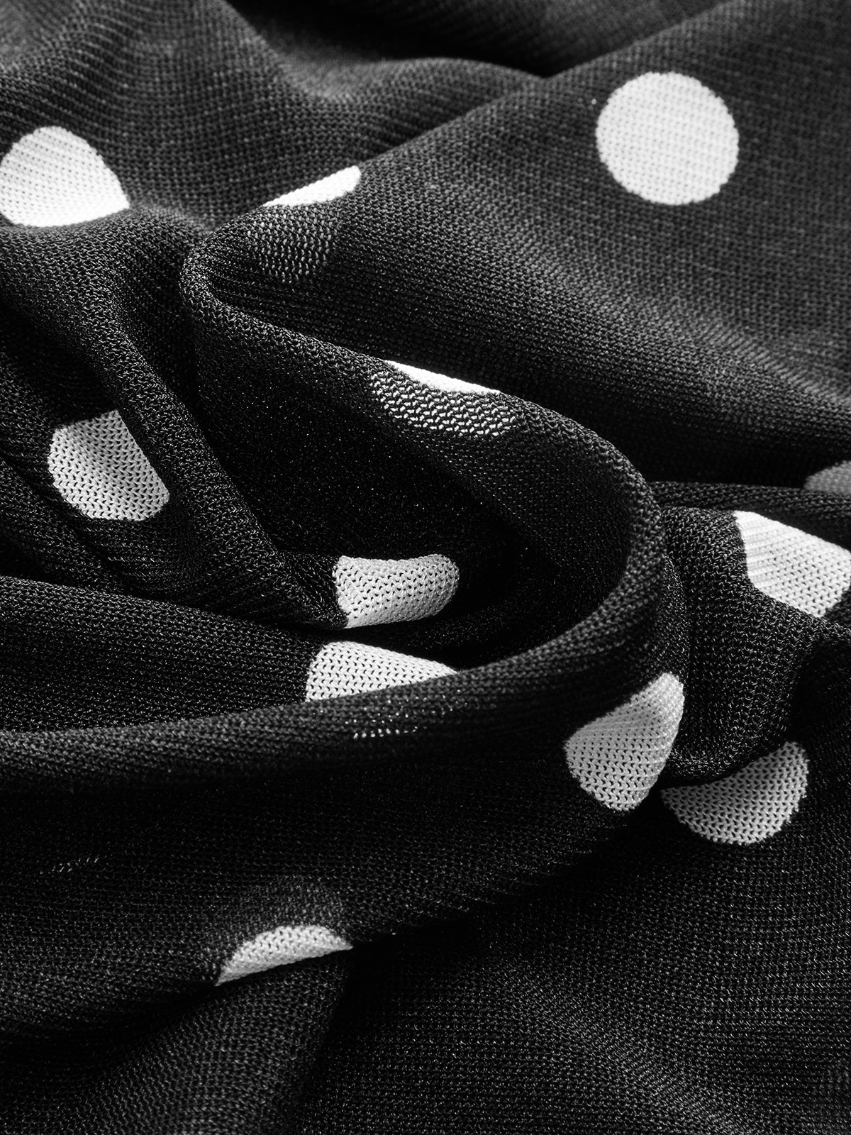 Ruched Mesh Top with Polka Dot Print and Sleeveless Design