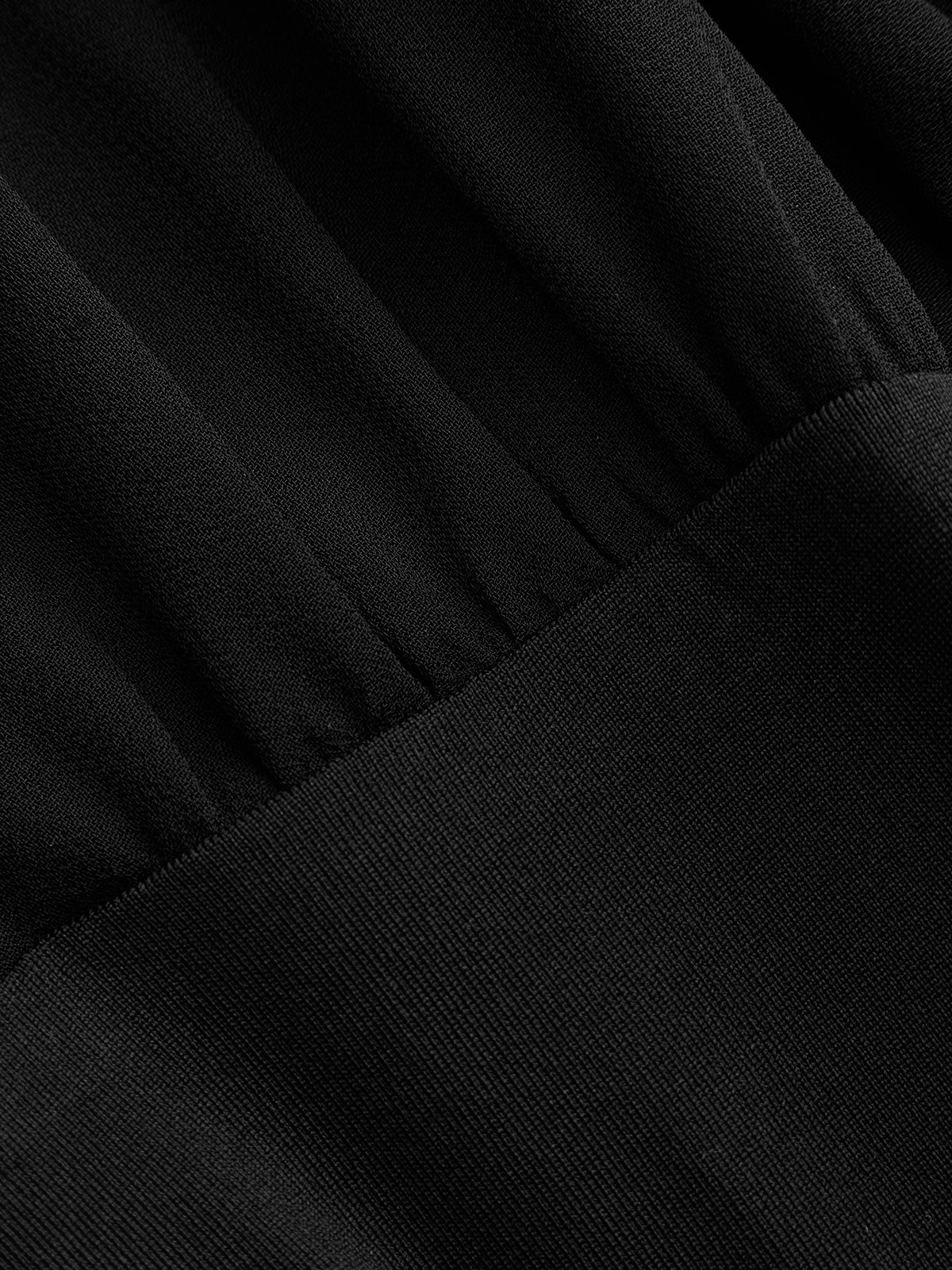 Sheer Sleeve Wrap V-Neck Bodysuit