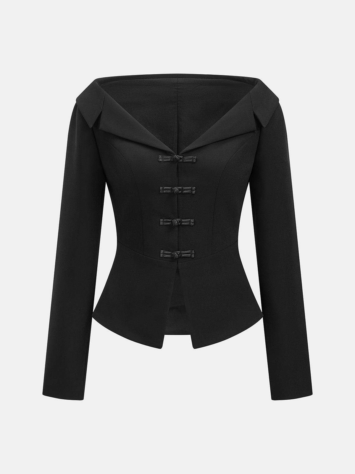 Chic Off-Shoulder Tailored Blazer Top