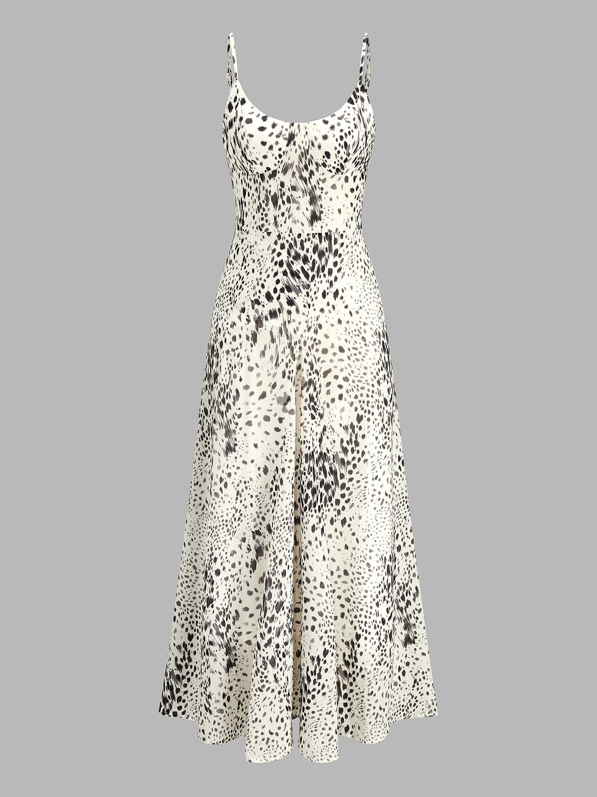 Leopard Print Maxi Dress with Flowing Cami Silhouette
