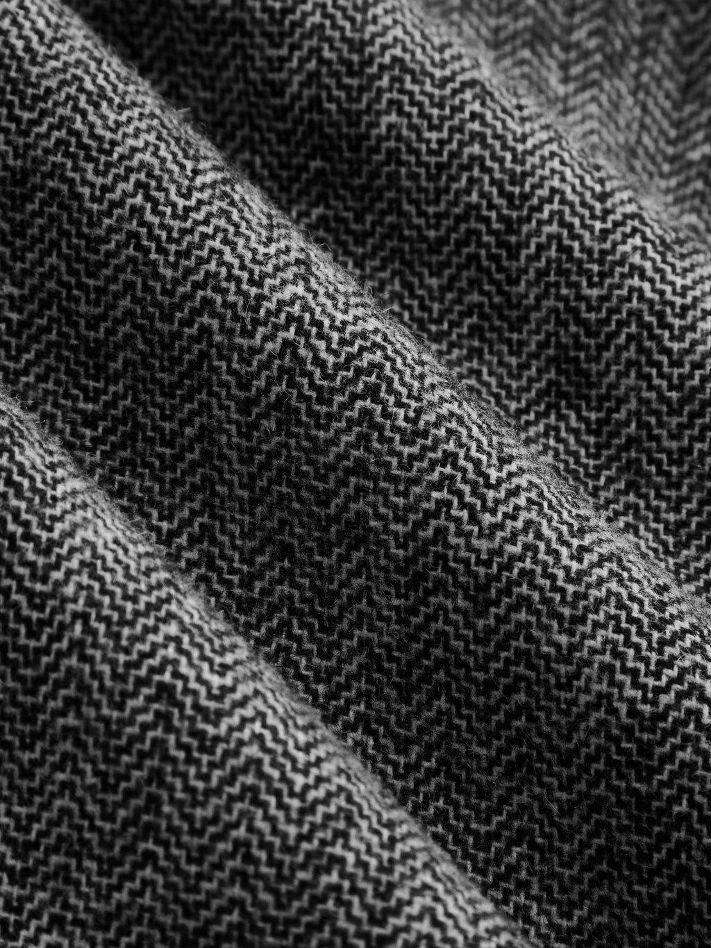 Herringbone Patterned Double-Breasted Wool Blend Blazer