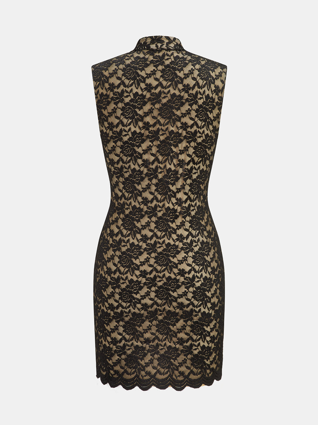 Lace Bodycon Mini Dress with Keyhole Neck Detail