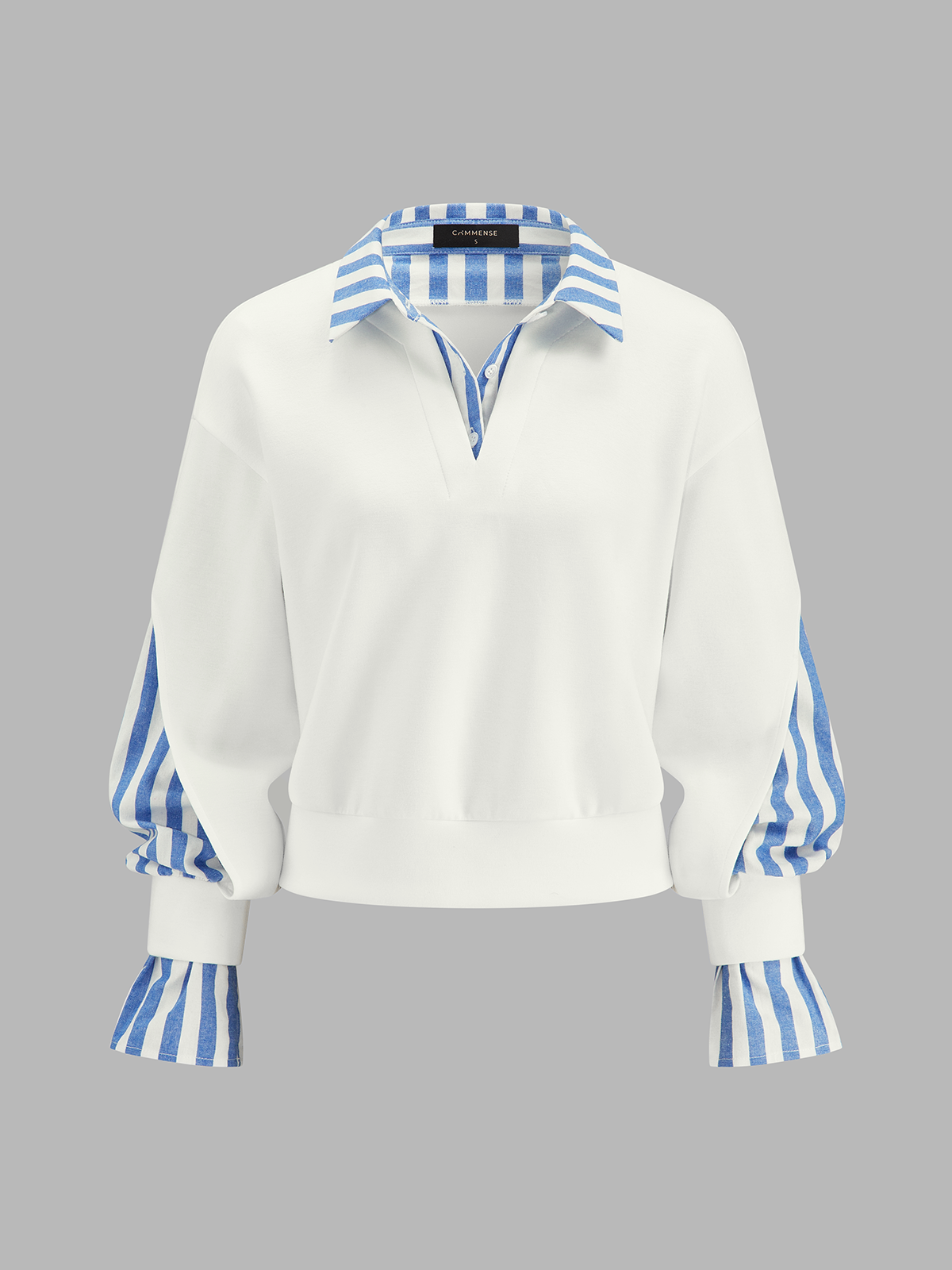 Layered Striped Patchwork Sweatshirt