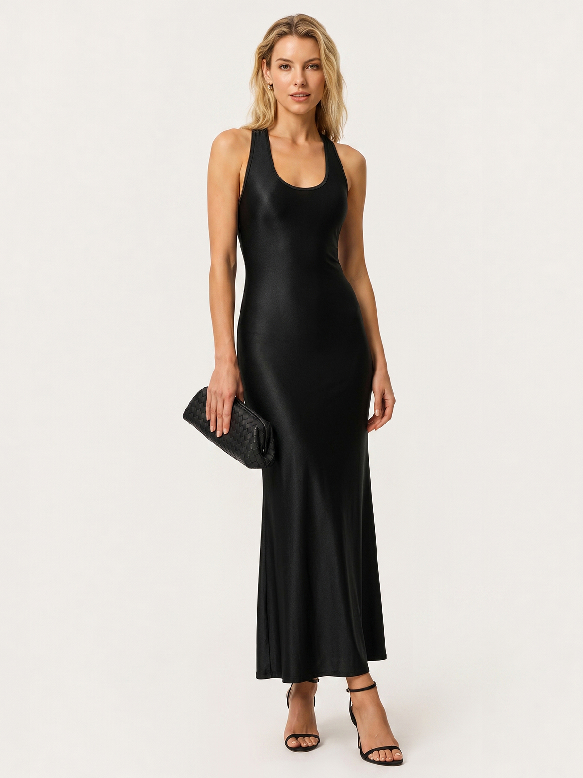 Backless U-Neck Mermaid Maxi Dress