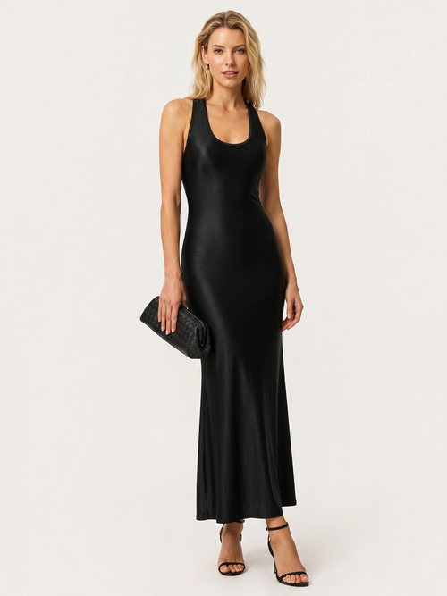 Backless U-Neck Mermaid Maxi Dress
