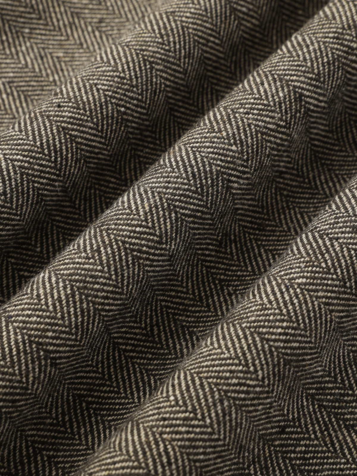Herringbone Pattern Wide-Leg Trousers