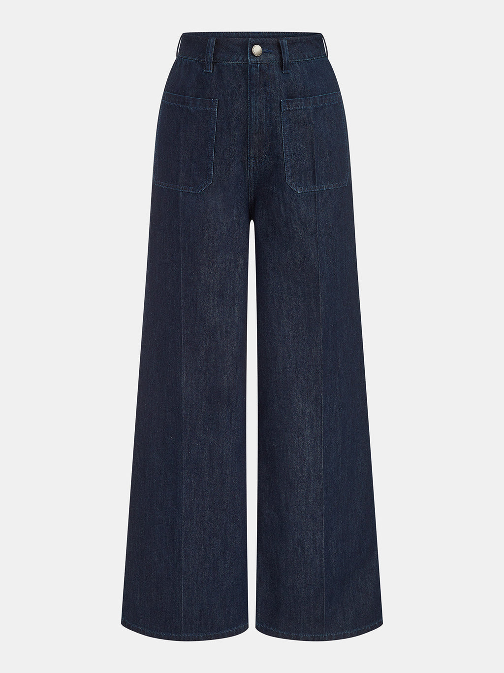 Cropped Denim Shirt with Wide-Leg Jeans Ensemble