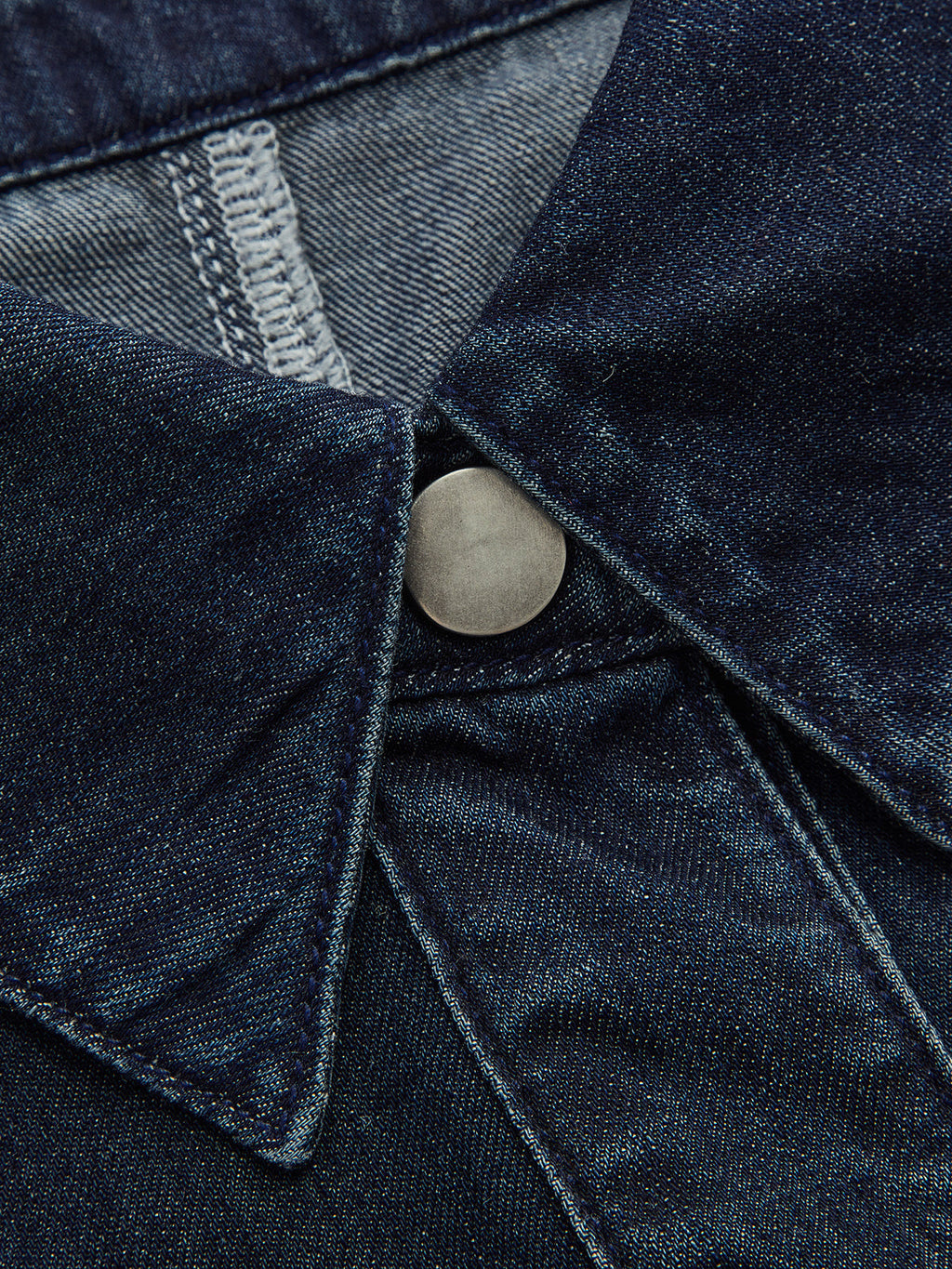 Cropped Denim Shirt with Wide-Leg Jeans Ensemble