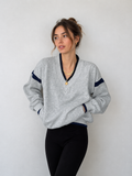 Oversized Sweatshirt with Contrast Trim Details