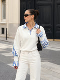 Layered Striped Patchwork Sweatshirt