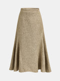 Chic Flared Midi Skirt in Classic Tweed