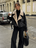 Luxe Shearling-Lined Leather Flight Jacket