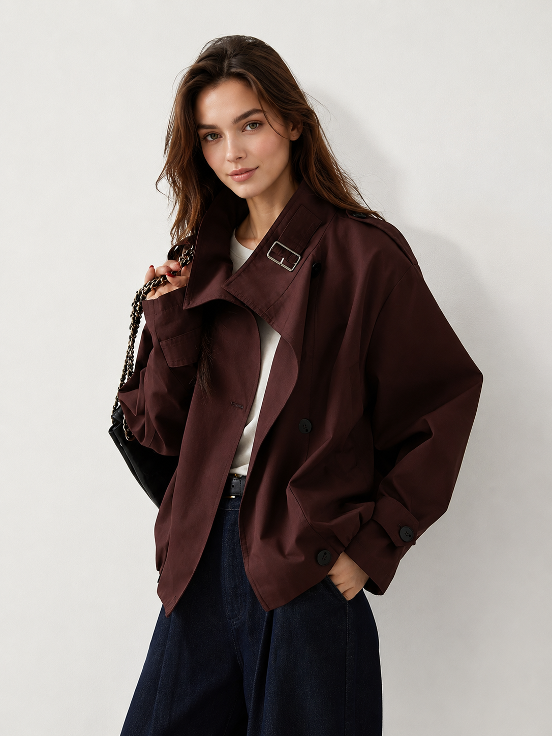Relaxed Fit Vintage-Inspired Trench Coat