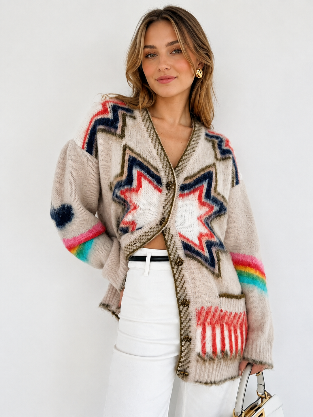 Luxurious Knit Cardigan with Chic Open Front Design