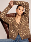 V-Neck Dotted Cozy Knit Cardigan