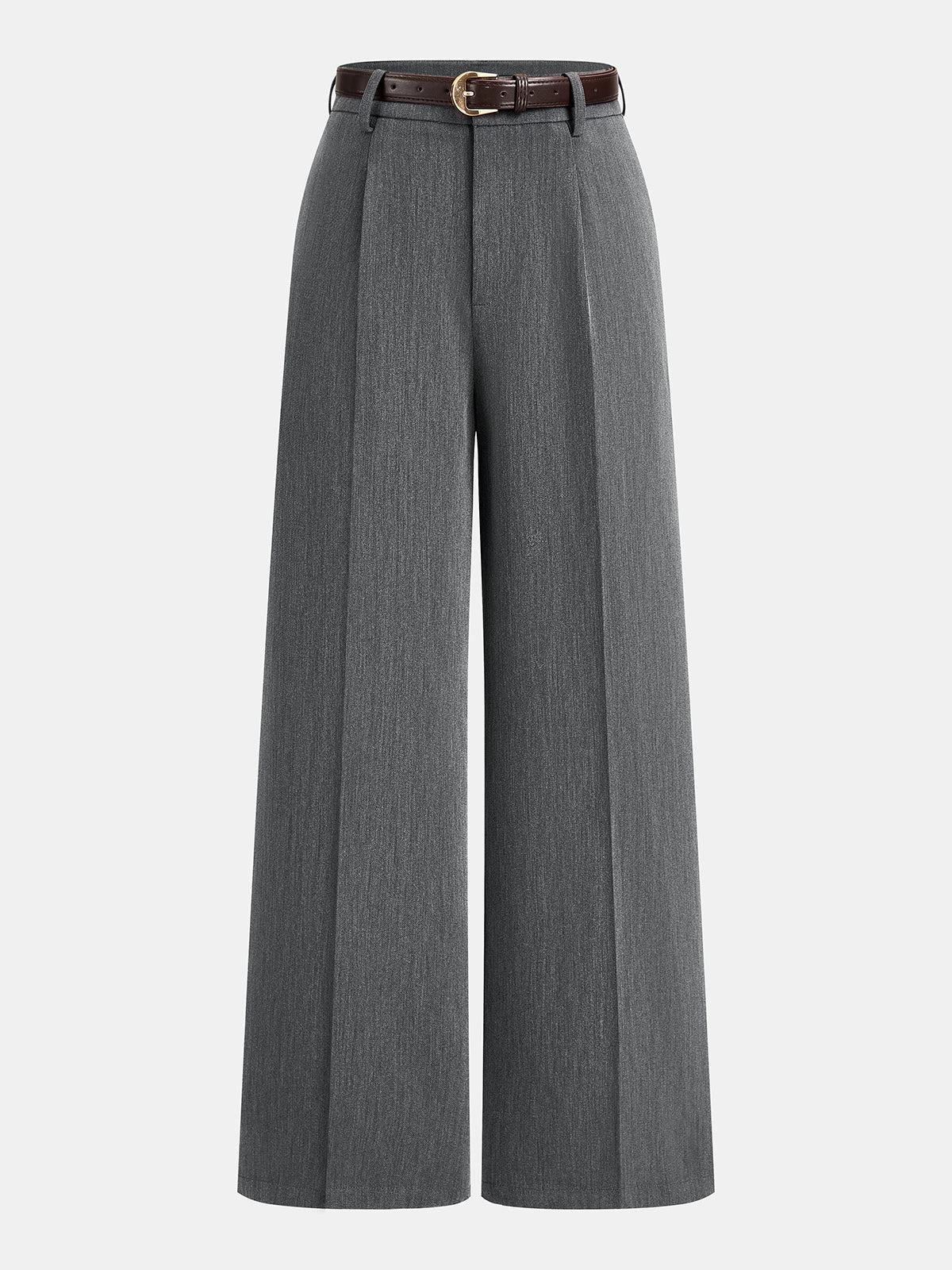 Chic Wide Leg Pants with Tailored Pleats and Belt