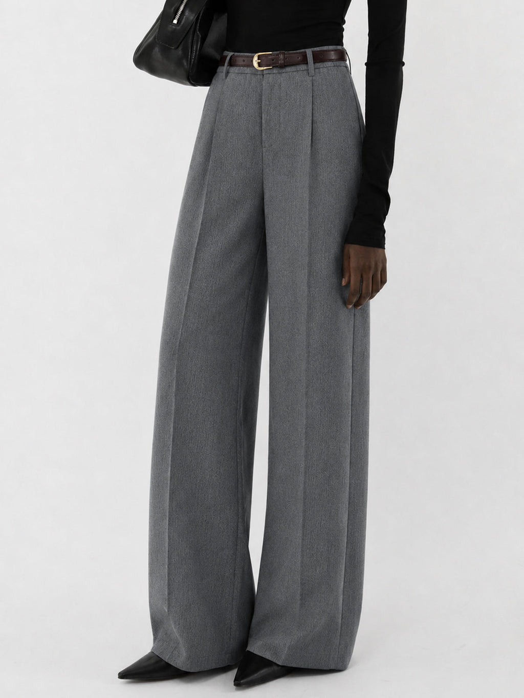 Chic Wide Leg Pants with Tailored Pleats and Belt