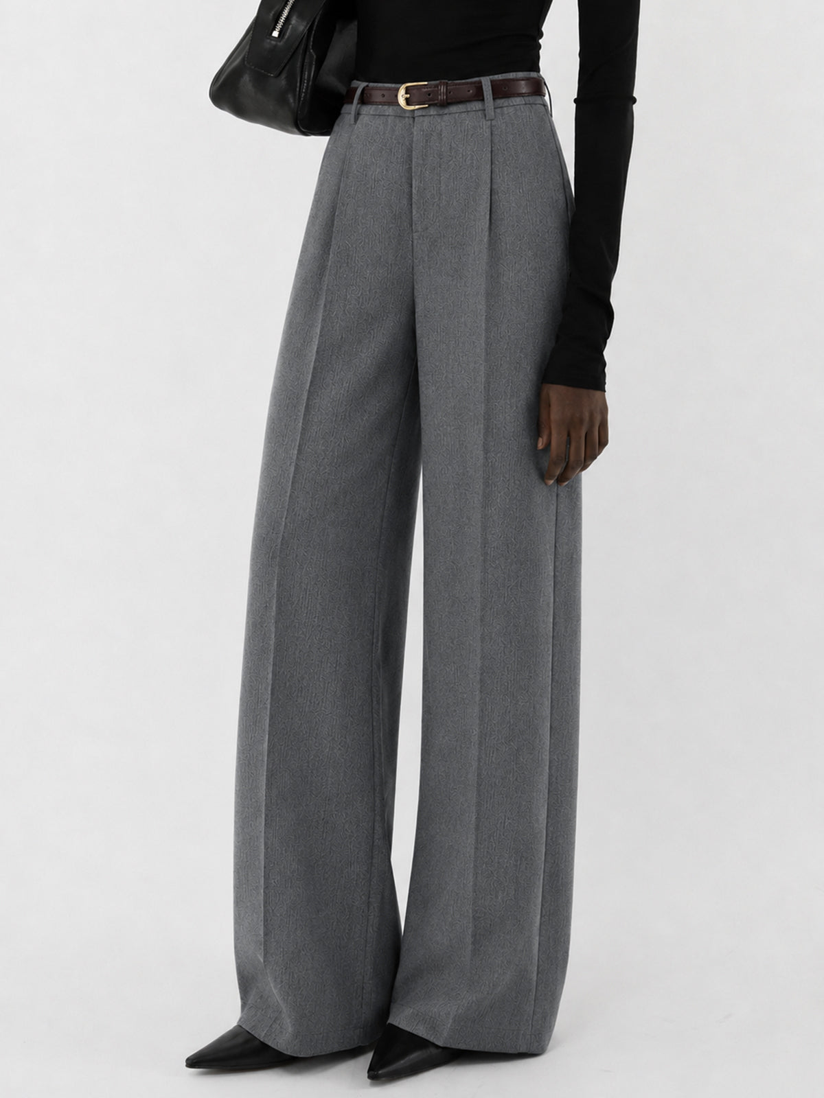 Chic Wide Leg Pants with Tailored Pleats and Belt
