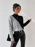 Chunky Knit Color Block Pullover Sweater