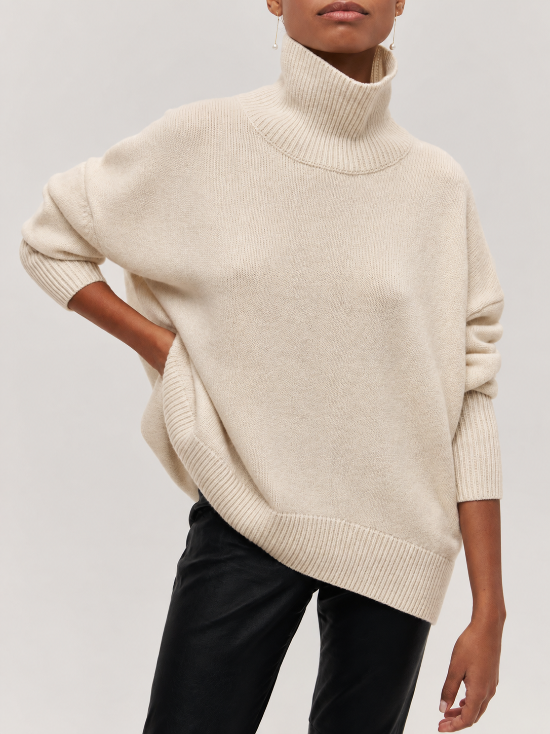 Cozy Oversized Turtleneck Sweater in Soft Knit