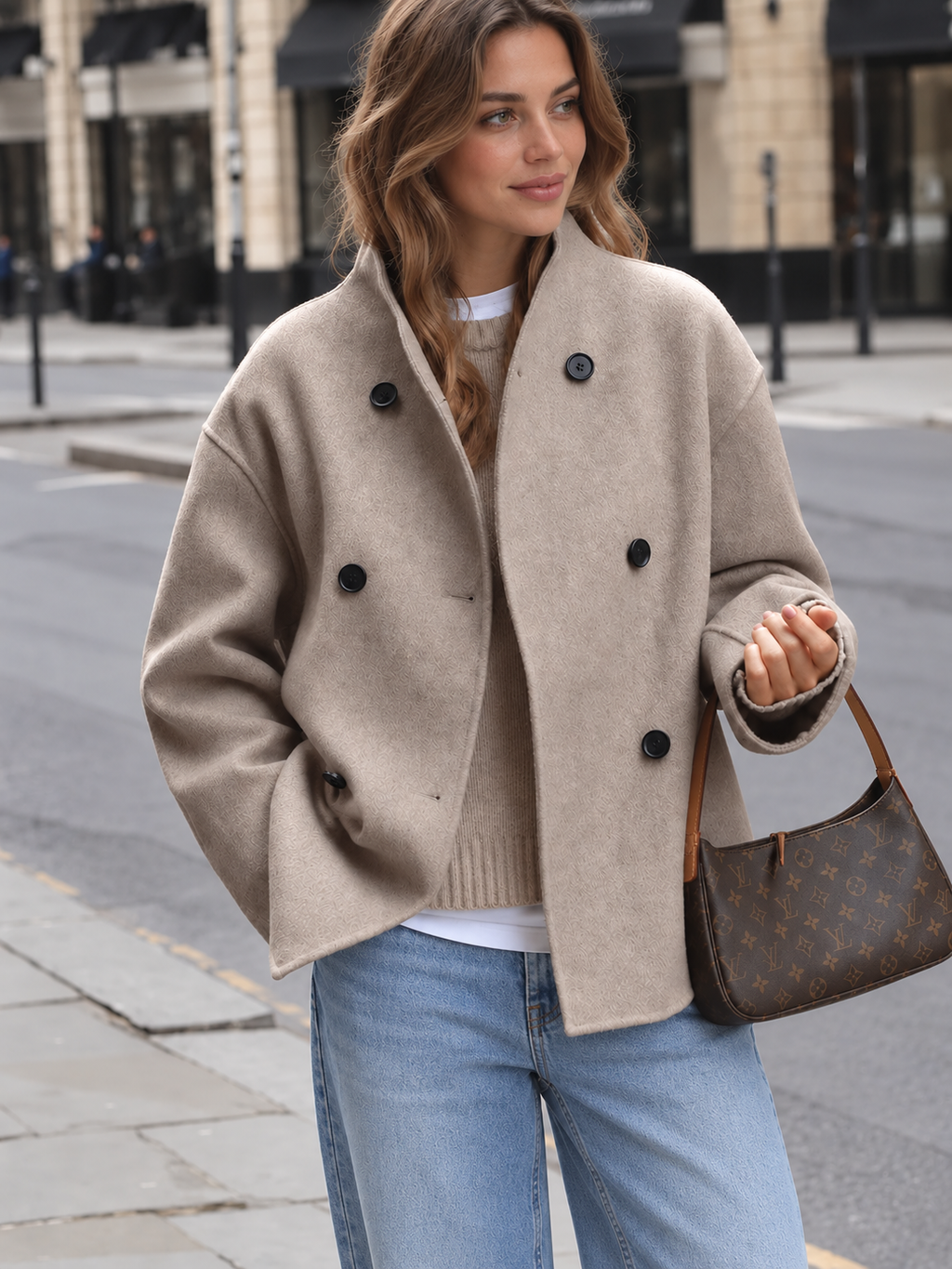 Relaxed Fit Oversized Button-Up Jacket