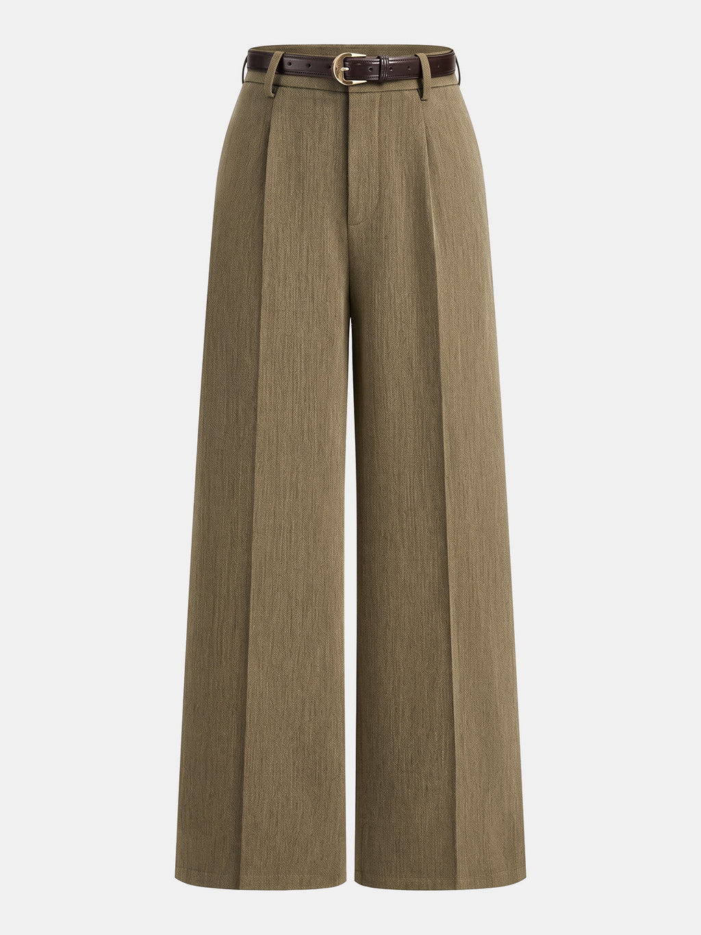 Chic Wide Leg Pants with Tailored Pleats and Belt