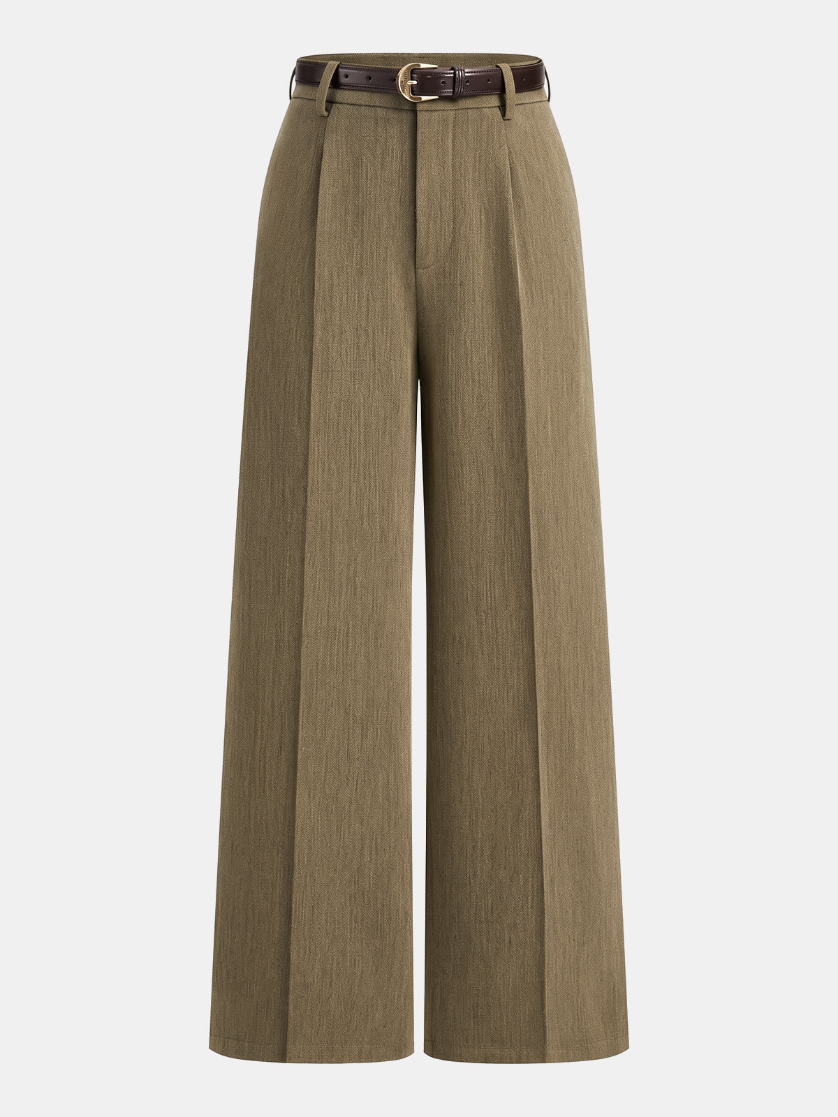 Chic Wide Leg Pants with Tailored Pleats and Belt