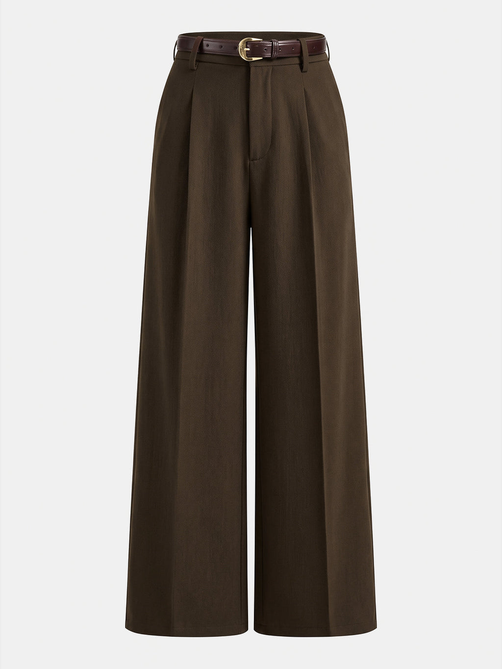 Chic Wide Leg Pants with Tailored Pleats and Belt