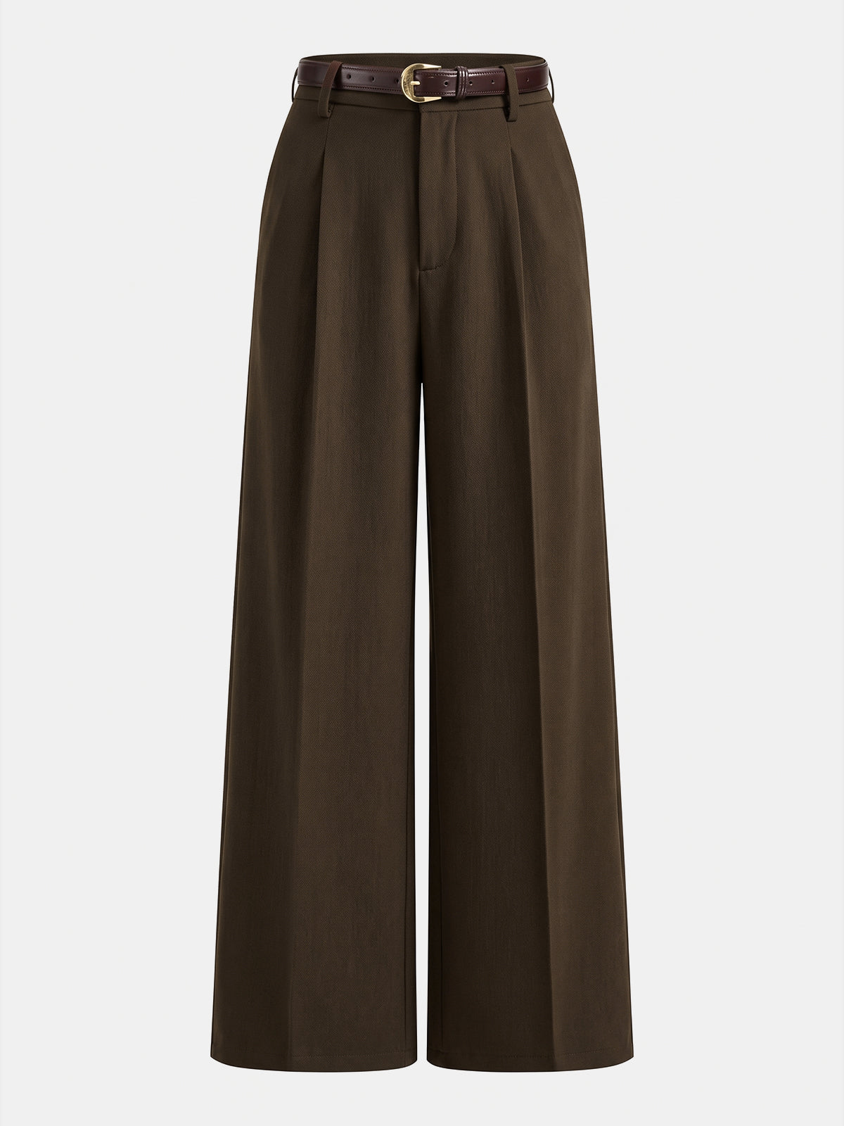 Chic Wide Leg Pants with Tailored Pleats and Belt
